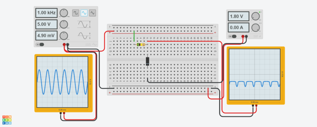 shunt positive clipper with negative bias