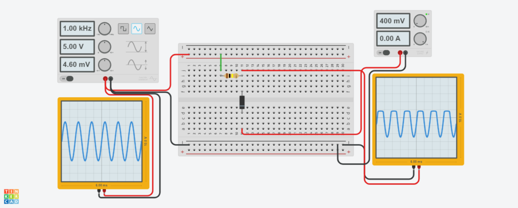 shunt positive clipper with positive bias