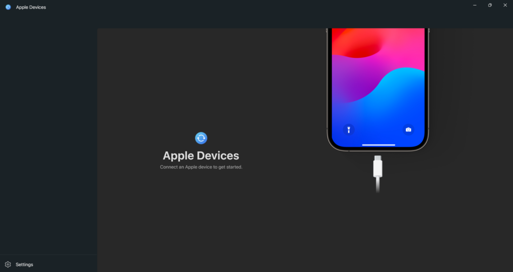 Apple Devices software for transfer files